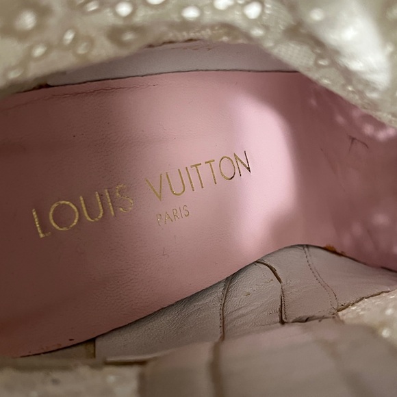 Louis Vuitton White Lace Ankle Boots - Picture 10 of 12
